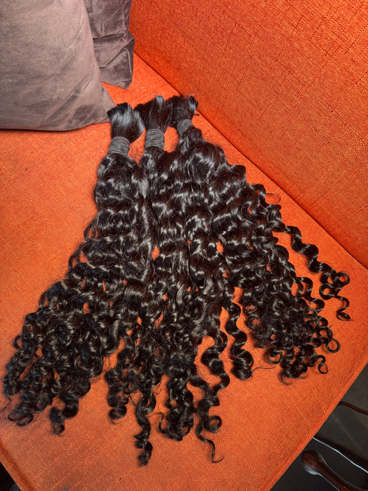 Premium Virgin Bulk Braiding Hair - (Deep Wave)